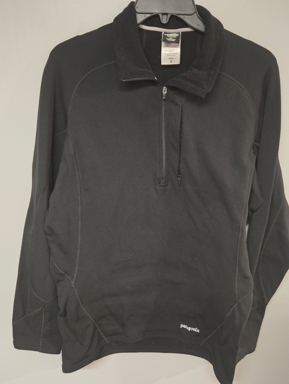 Patagonia Capilene Quarter Zip Baselayer Men’s Medium Black Fleece Stretch